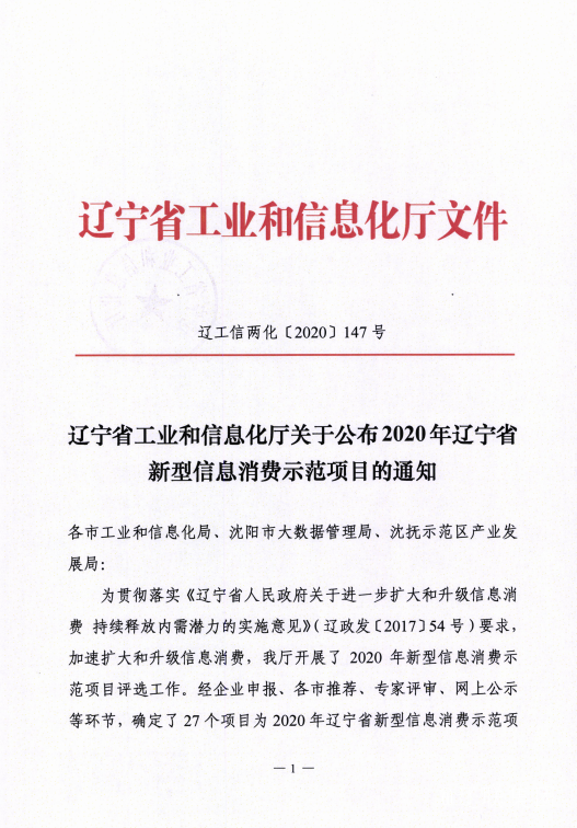 202012291609233783284229 赢多多信息数字城区荣获辽宁省新型信息消费示范项目